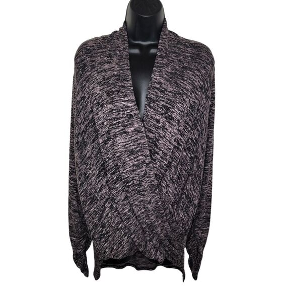 Max Studio Nwt black/blush long sleeve wrap top size Small - Picture 1 of 6
